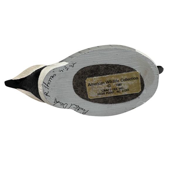 Vintage 1985 American Wildlife Collection Pintail Drake Duck Decoy 6" Signed - Picture 7 of 12